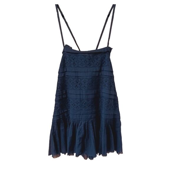 FREE PEOPLE Shailee Crochet Lace Sleeveless Slip Swing Mini dress. - Picture 4 of 16